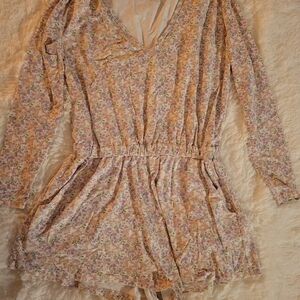 Floral Long Sleeve Romper From Smash + Tess